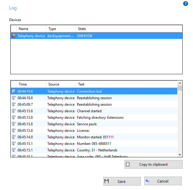 Log window